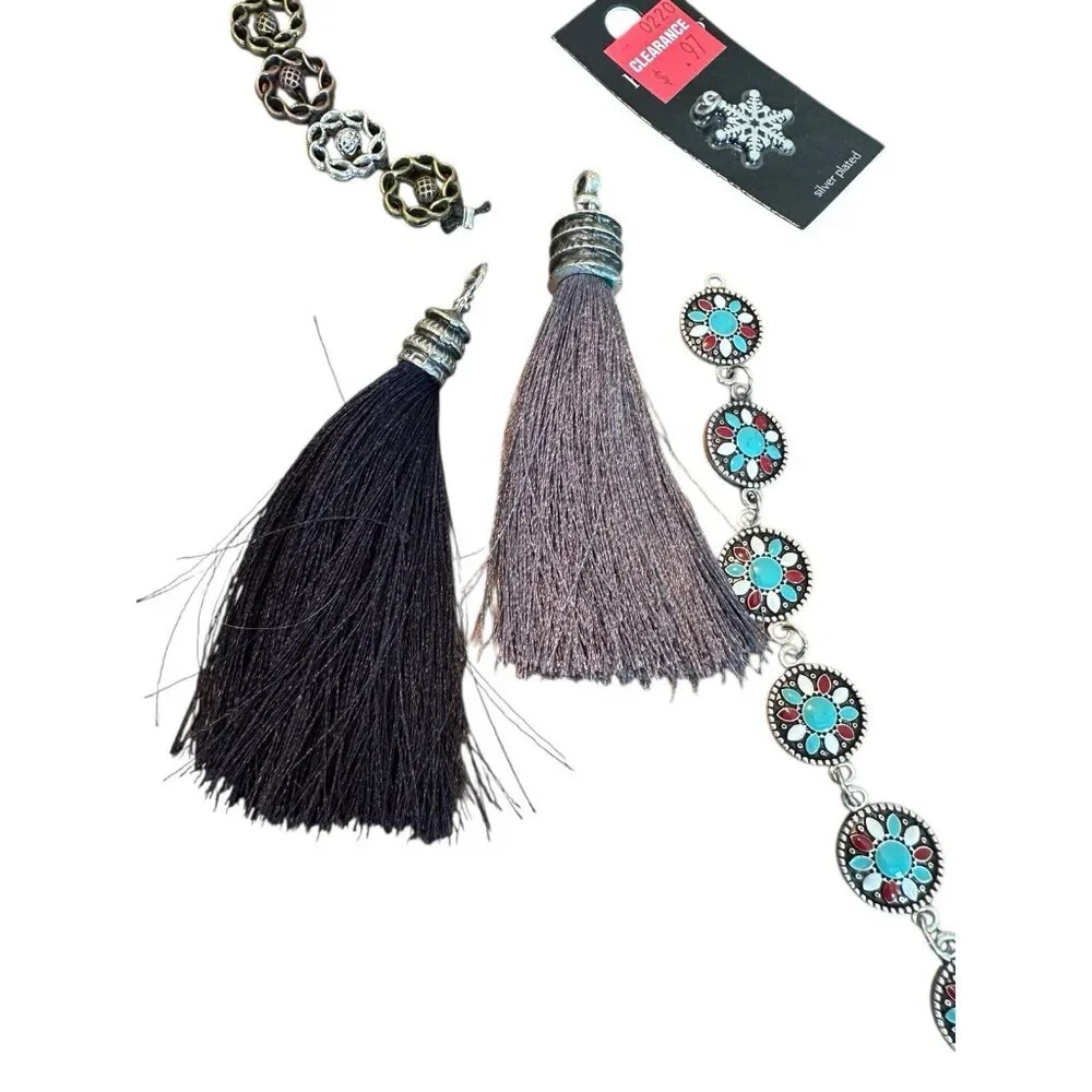 Necklace Pendants Lot Of 20+ Southwestern Feathers‎ Tassel Charm Butterfly Wood